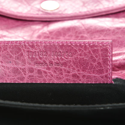 Balenciaga Agneau Giant 21 Gold Hardware Envelope Clutch Magenta 7 of 11