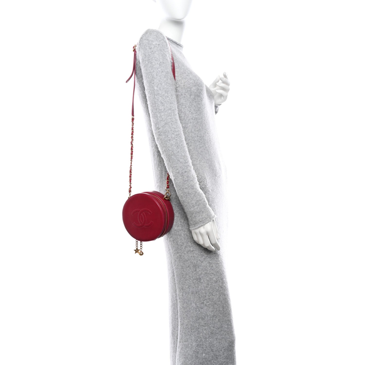 Chanel Glazed Calfskin Round As Earth Evening Bag Rouge 2 of 9