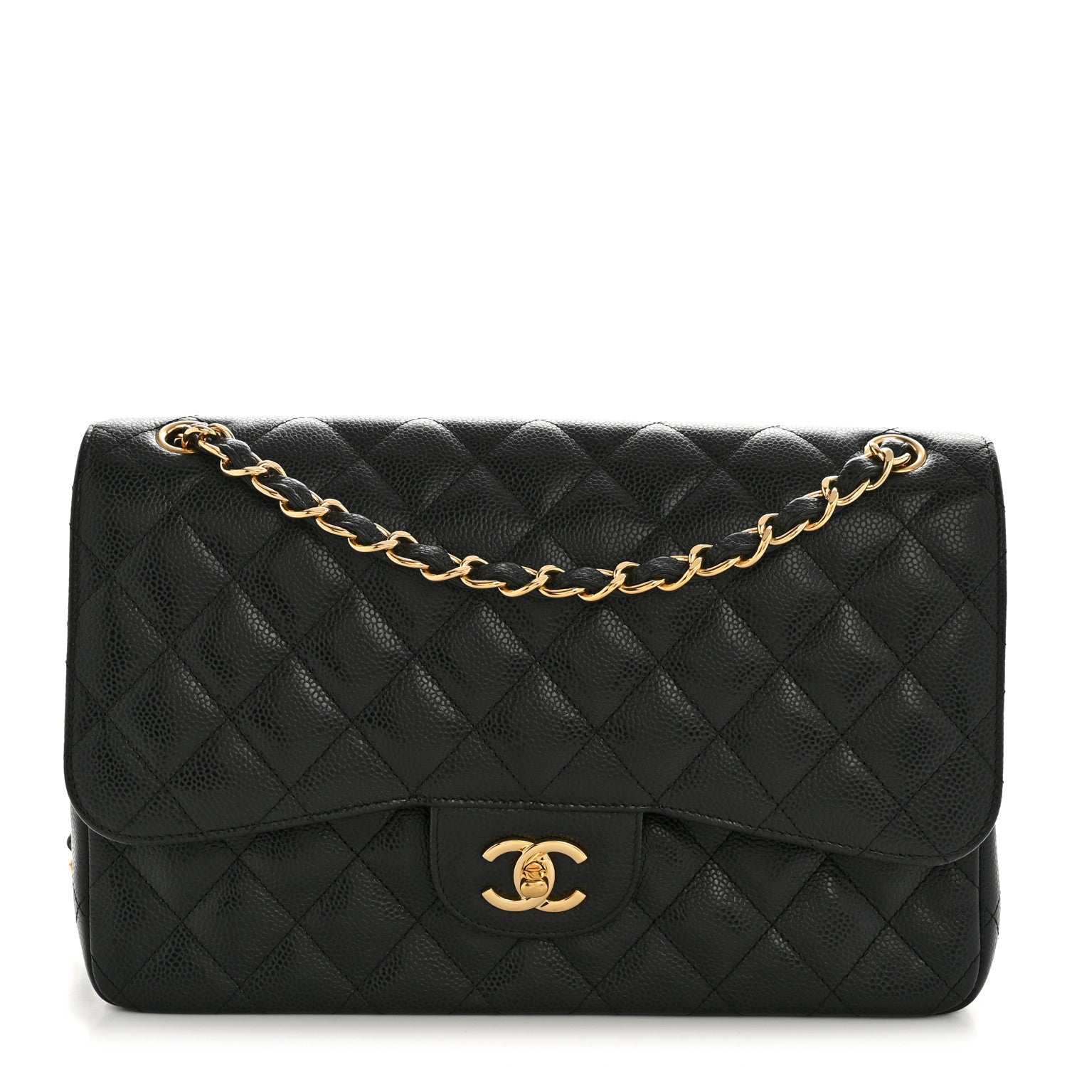 Chanel Caviar Quilted Jumbo Double Flap Black 1 of 15