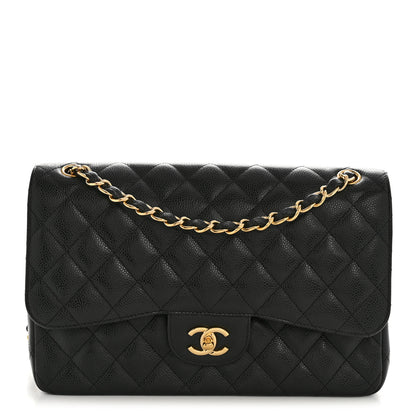 Chanel Caviar Quilted Jumbo Double Flap Black 1 of 15