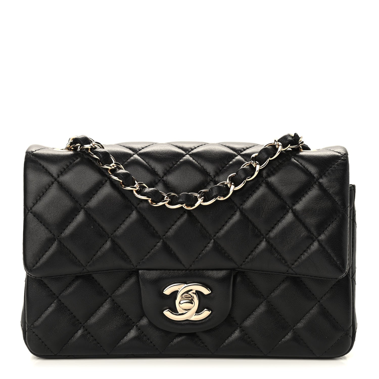 Chanel Lambskin Quilted Mini Rectangular Flap Black 1 of 9
