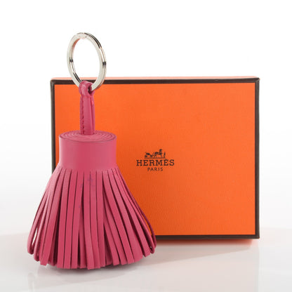 Hermes Lambskin Carmen Tassel Key Holder Fuchsia 6 of 6