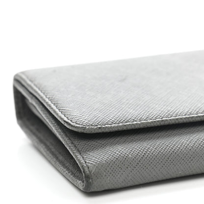 Prada Saffiano Metal Continental Flap Wallet Marmo 9 of 10