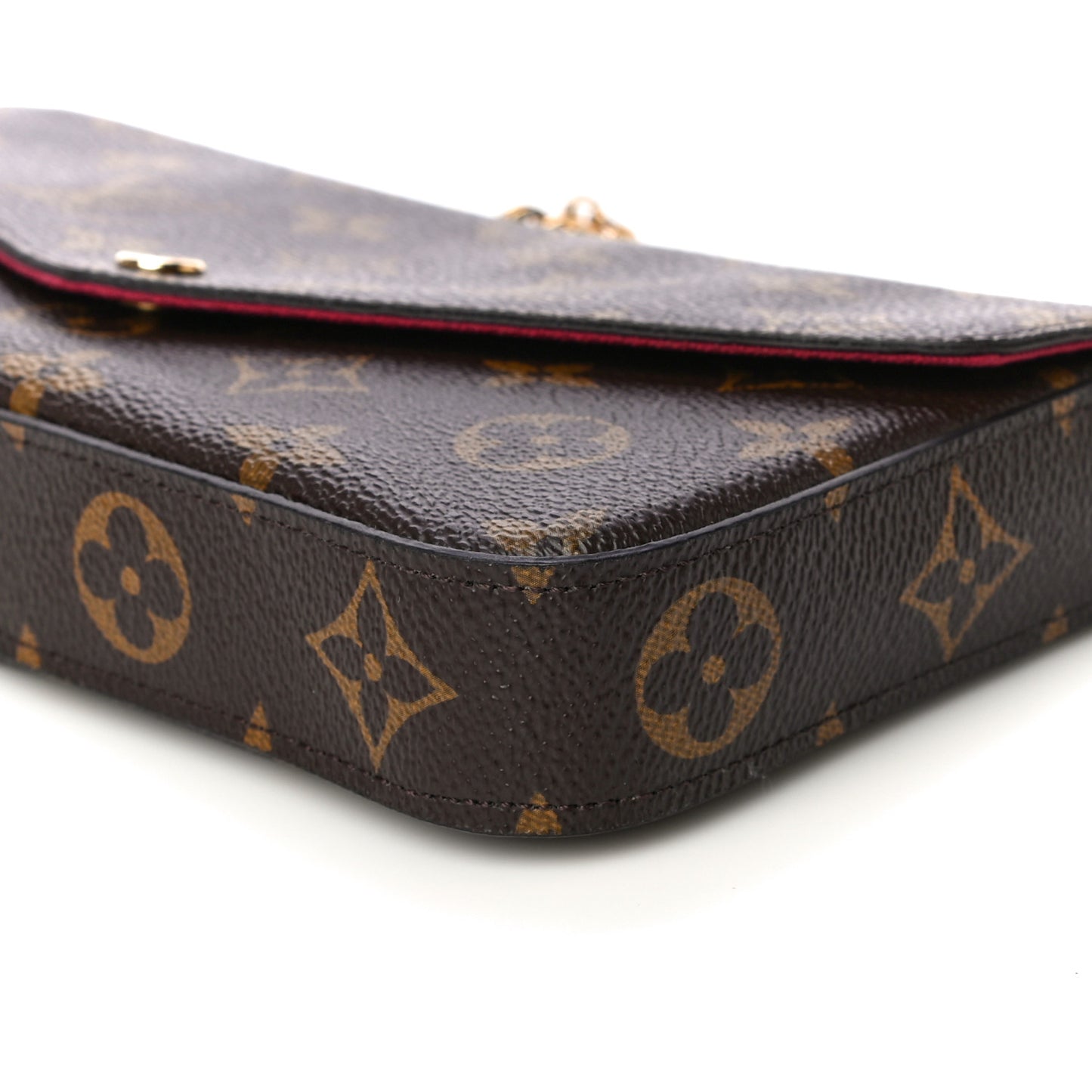 Monogram Pochette Felicie Chain Wallet Fuchsia