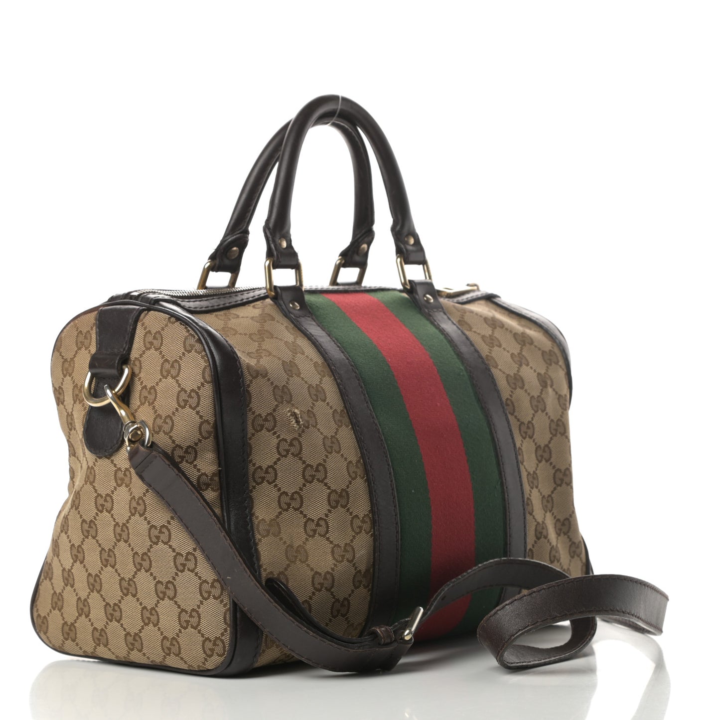Monogram Vintage Web Medium Boston Dark Brown