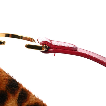 Christian Dior Pony Hair Leopard Saddle Bag Red 13 of 13