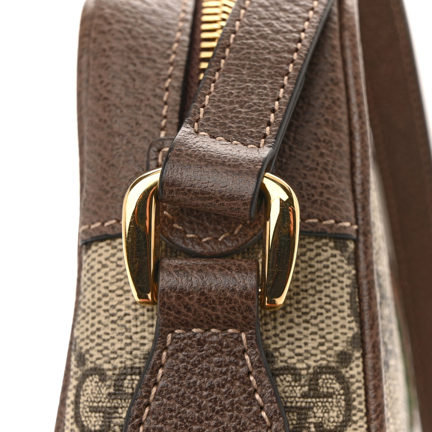 GG Supreme Monogram Web Mini Ophidia Shoulder Bag Brown