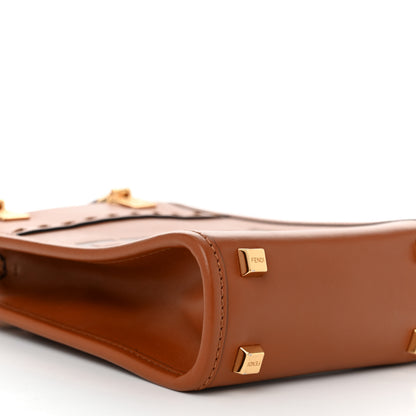 Fendi Vitello King Plexiglass Logo Embossed Mini Fendi Sunshine Shopper Tote Cuoio 9 of 11