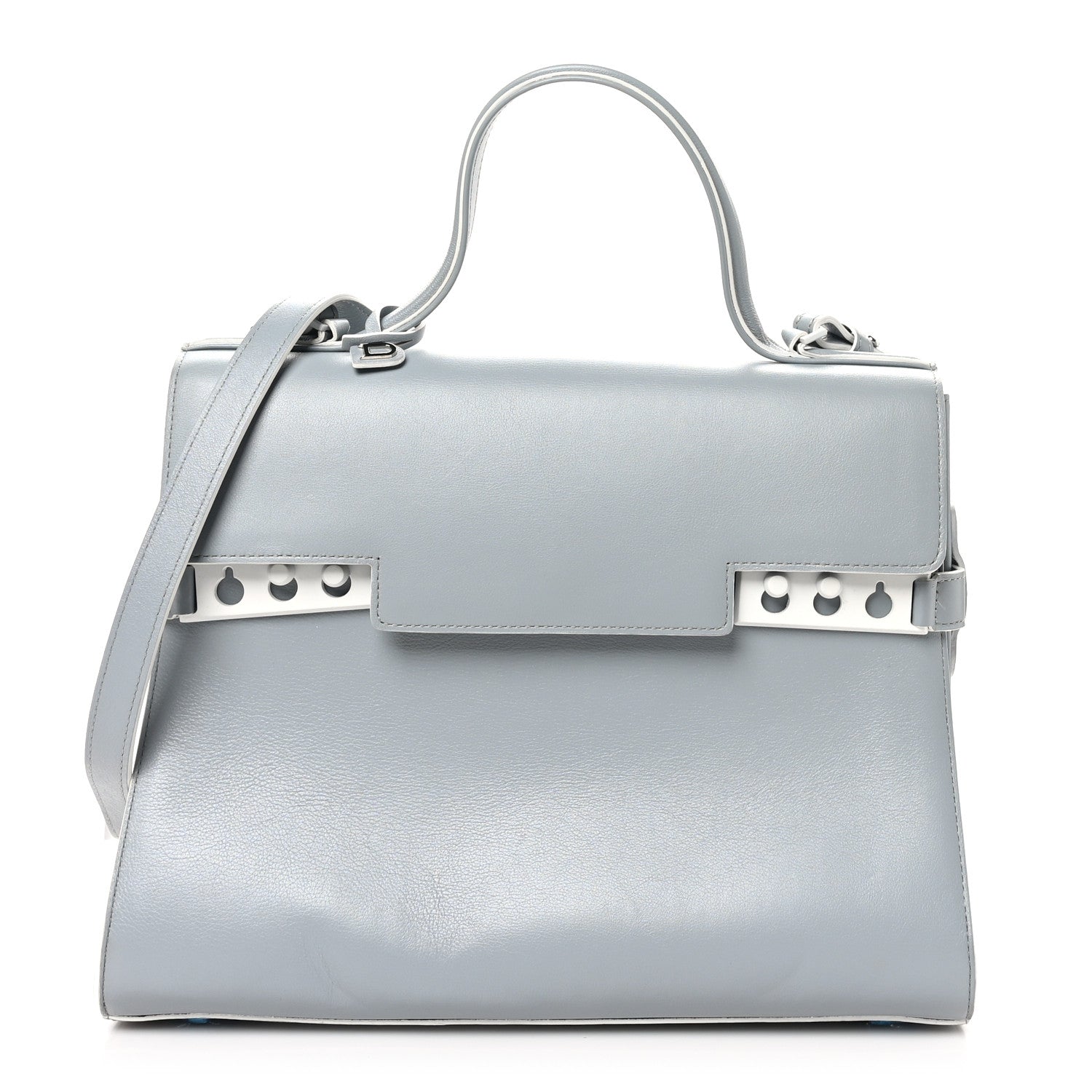 Delvaux Calfskin GM Tempete Satchel Light Blue 1 of 10