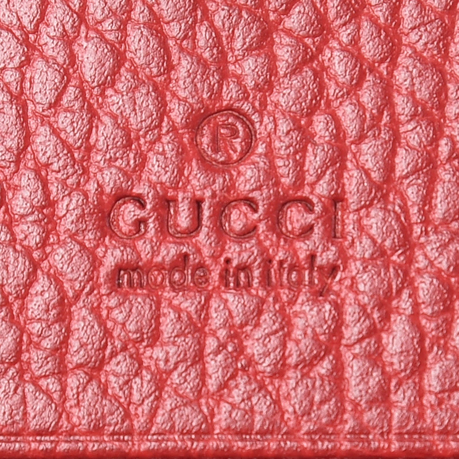 Gucci Pebbled Calfskin GG Marmont Card Case Hibiscus Red 6 of 8
