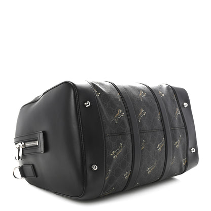 Gucci GG Supreme Monogram Calfskin Web Tigers Medium Carry On Duffle Bag Black Multicolor 3 of 8