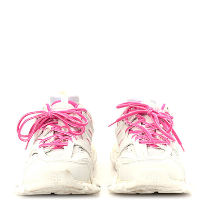 Balenciaga Mesh Rubber Bi-Color Womens Track Sneakers 41 White Fluo Pink 3 of 9