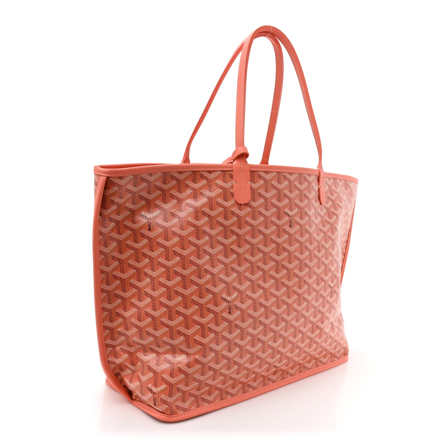 Goyardine Embroidered Seahorse Reversible Anjou PM Coral