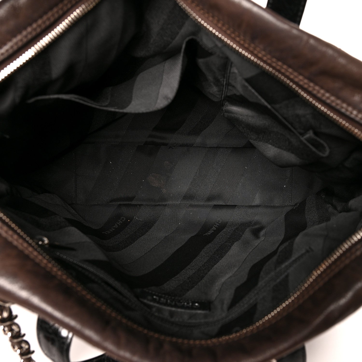 Chanel Glazed Calfskin Lambskin Portobello Tote Black 5 of 11