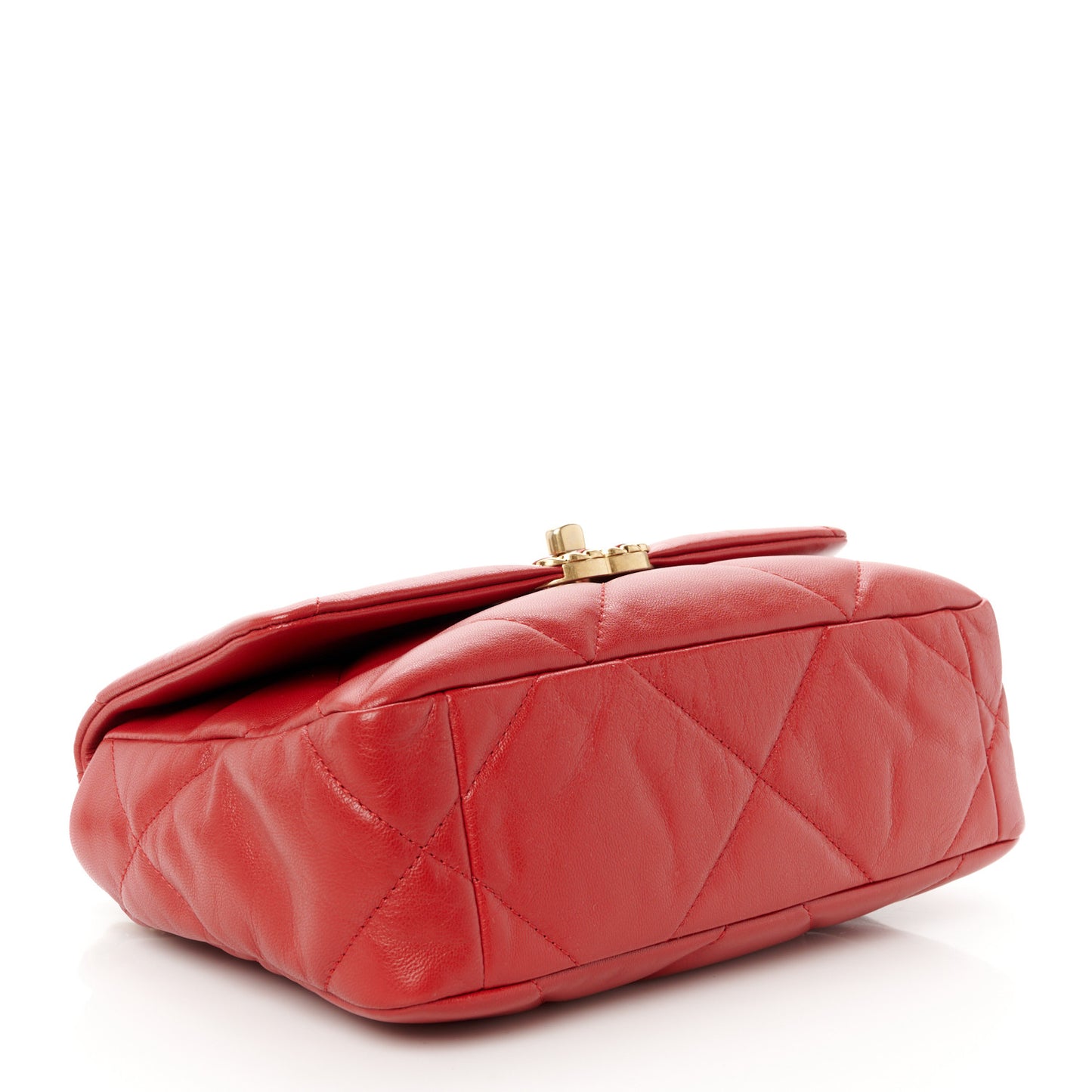 Goatskin Quilted Medium Chanel 19 Flap Red