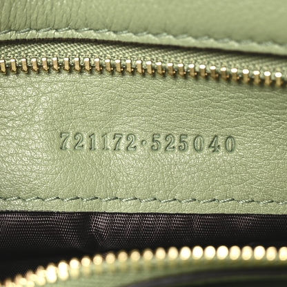 Gucci Roxy Calfskin Web Medium Blondie Top Handle Shoulder Flap Bag Salamander Green 7 of 10
