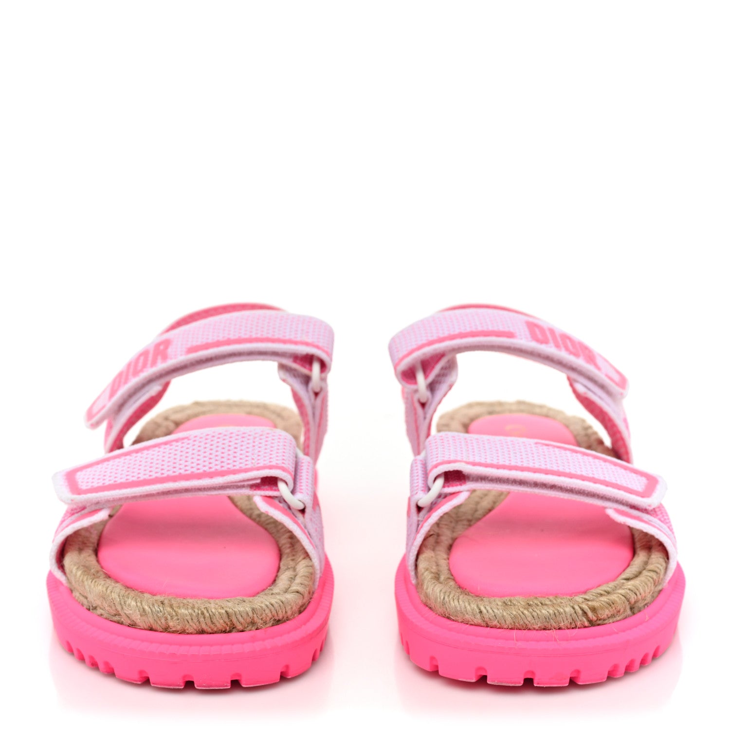 Christian Dior Technical Knit Jute Dioract 10mm Sandals 37 White Fuchsia 2 of 12