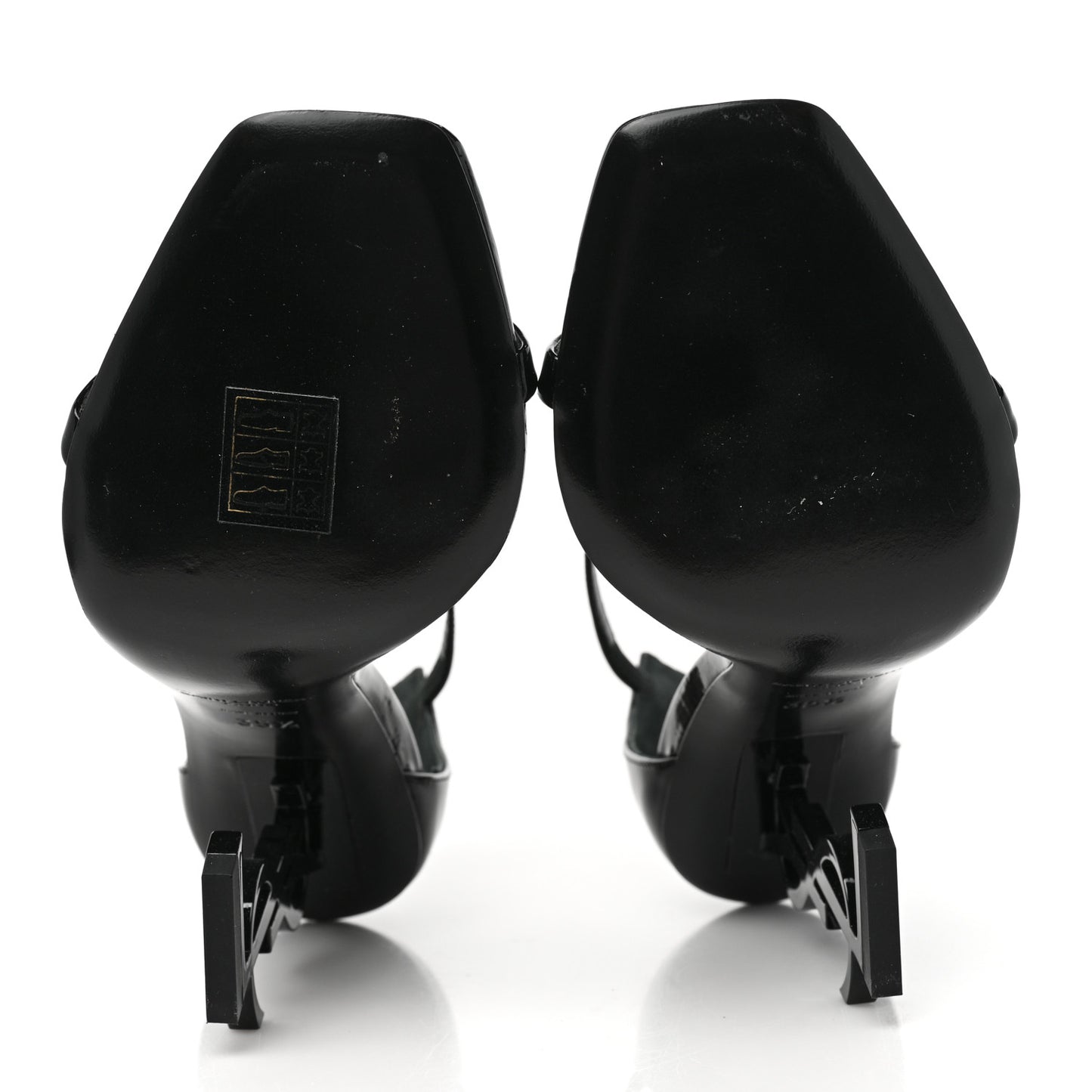 Patent Calfskin Opyum 110 Sandals 35.5 Black