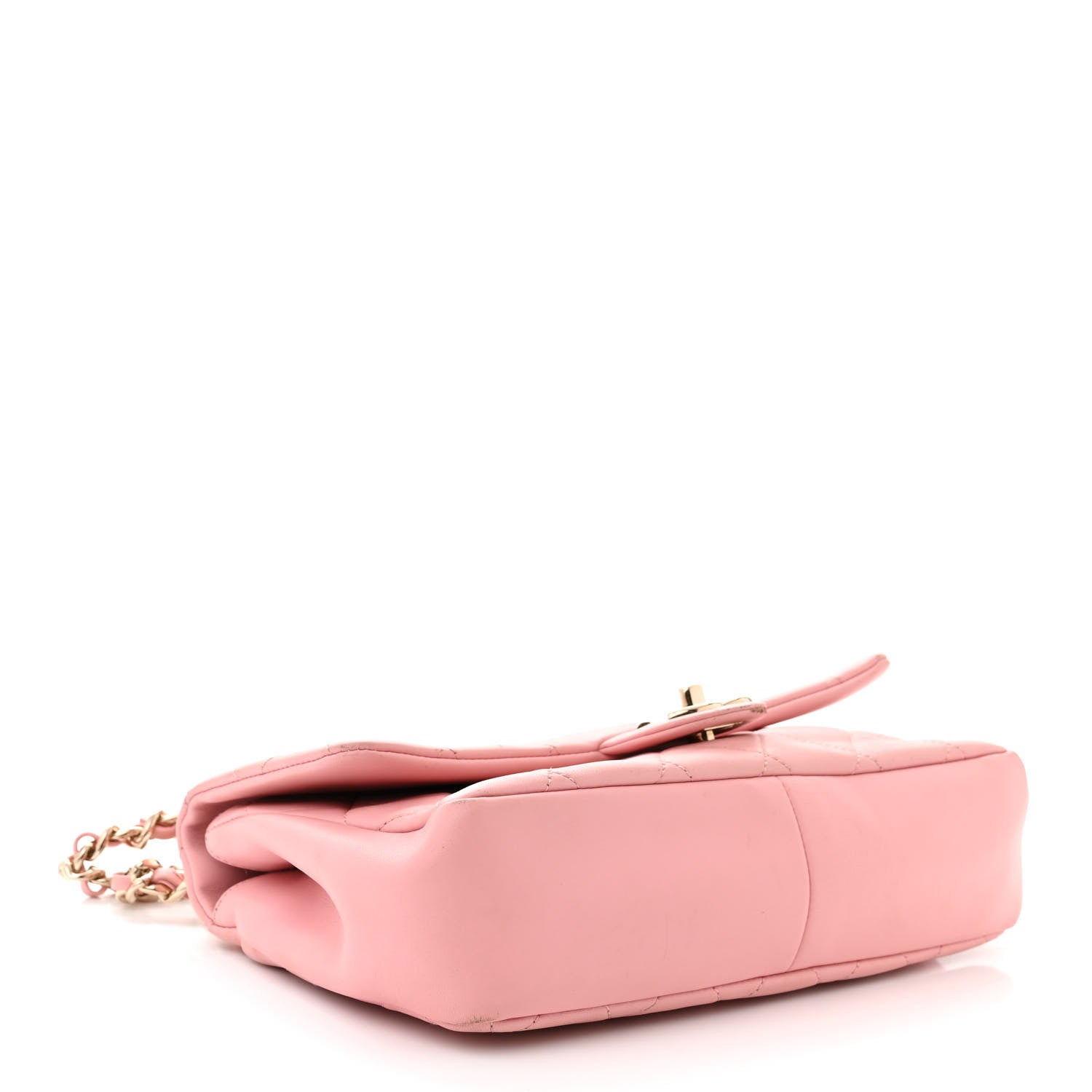 Chanel Lambskin Quilted Resin Bi-Color Chain Flap Bag Pink 4 of 13