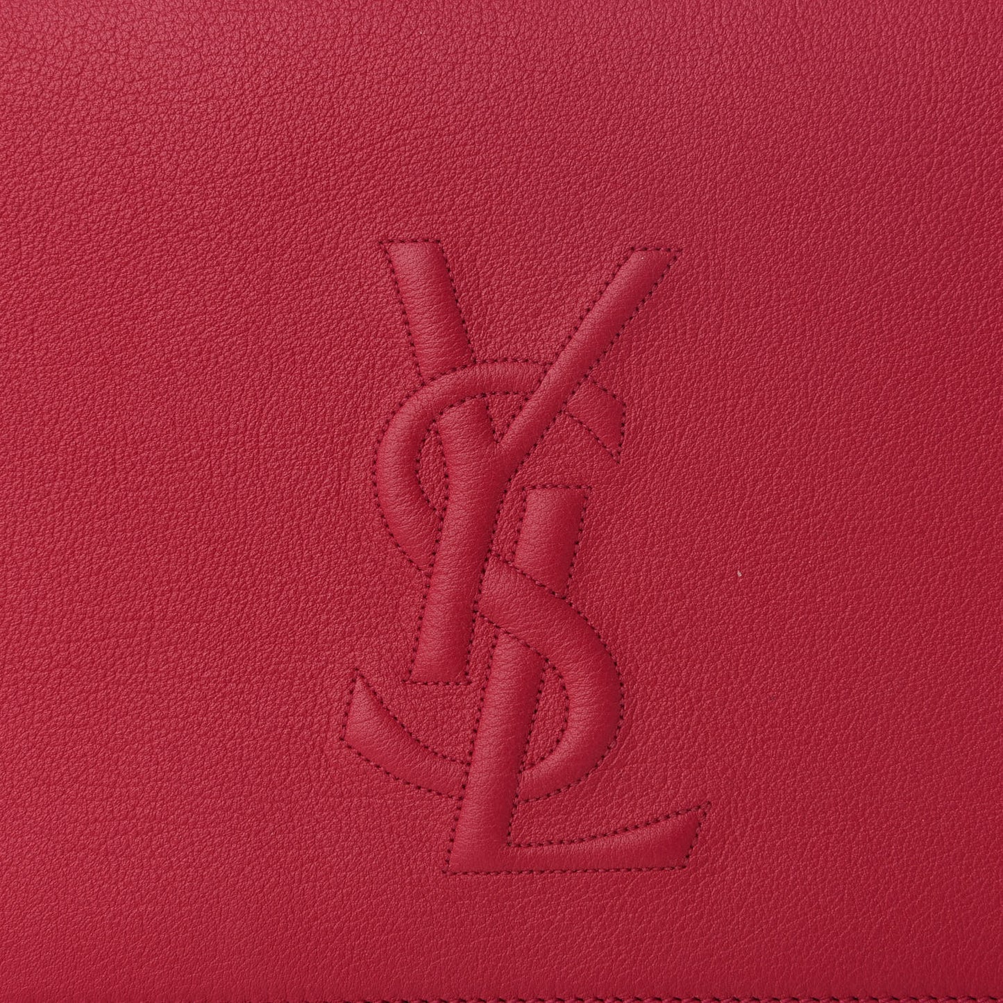 Goatskin Monogram Large Belle De Jour Clutch Lipstick Fuchsia