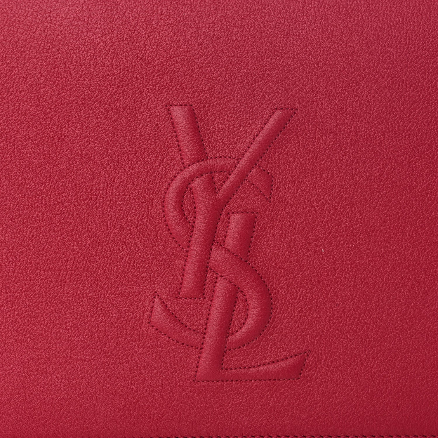 Saint Laurent Goatskin Monogram Large Belle De Jour Clutch Lipstick Fuchsia 8 of 8