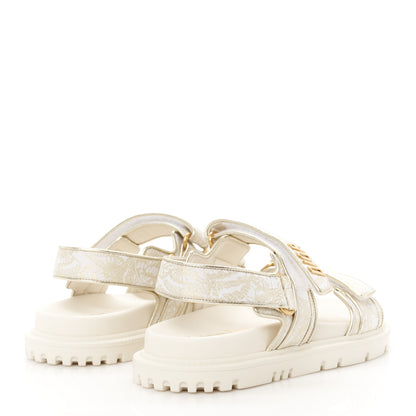 Christian Dior Technical Fabric Jacquard Dioract Sandals 36 White Gold 5 of 9