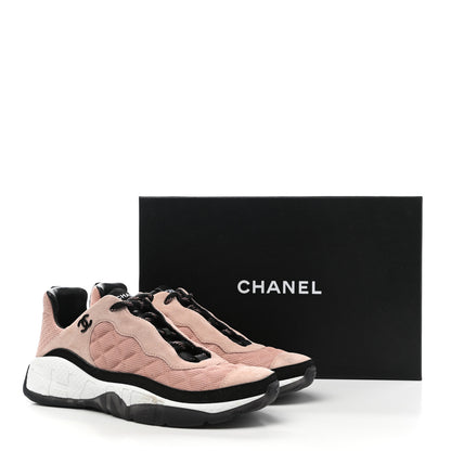 Chanel Mesh Suede Calfskin Quilted Sneakers 41 Black Pink 16 of 16