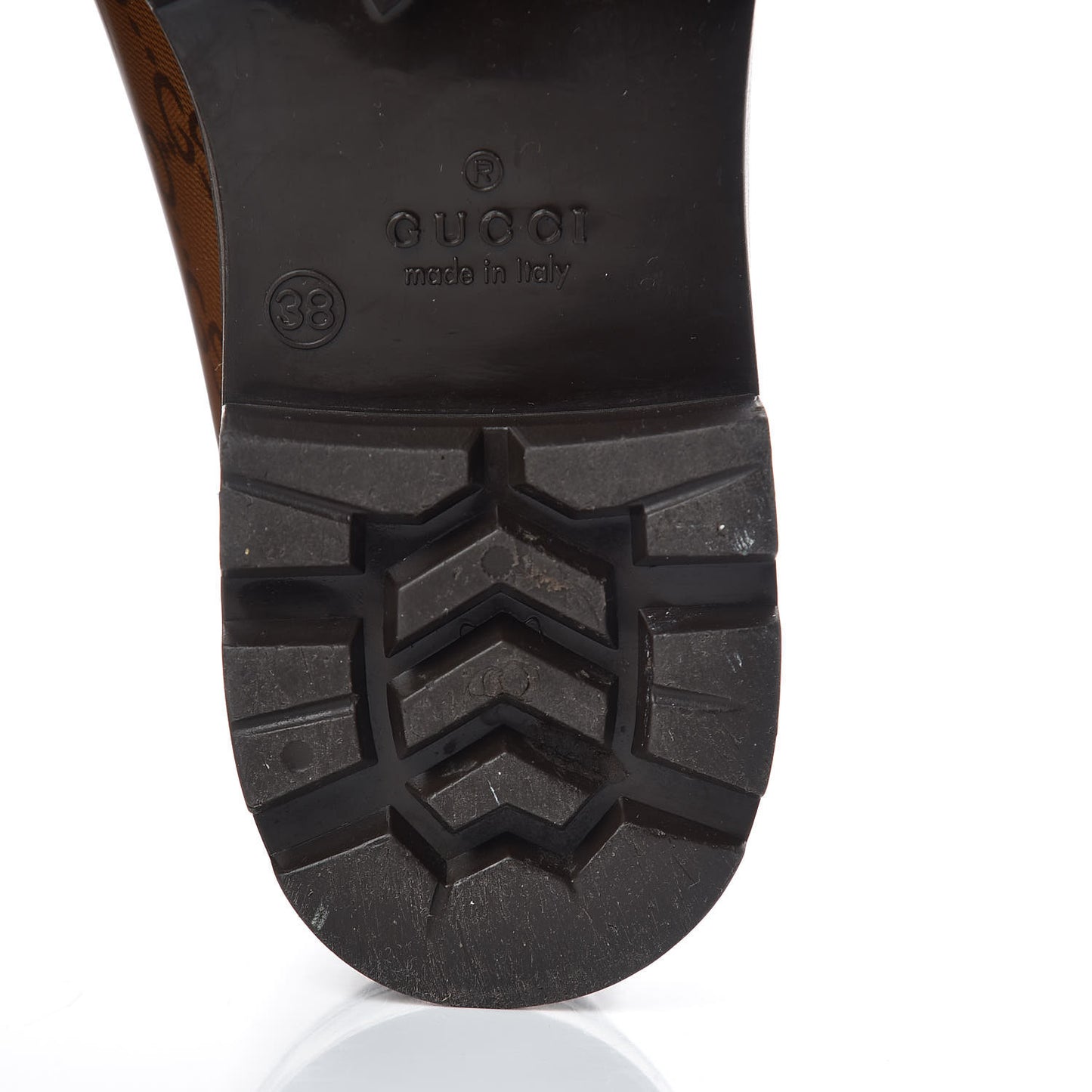 Rubber Monogram Edinburg Rain Boots 38 Transparent Cocoa