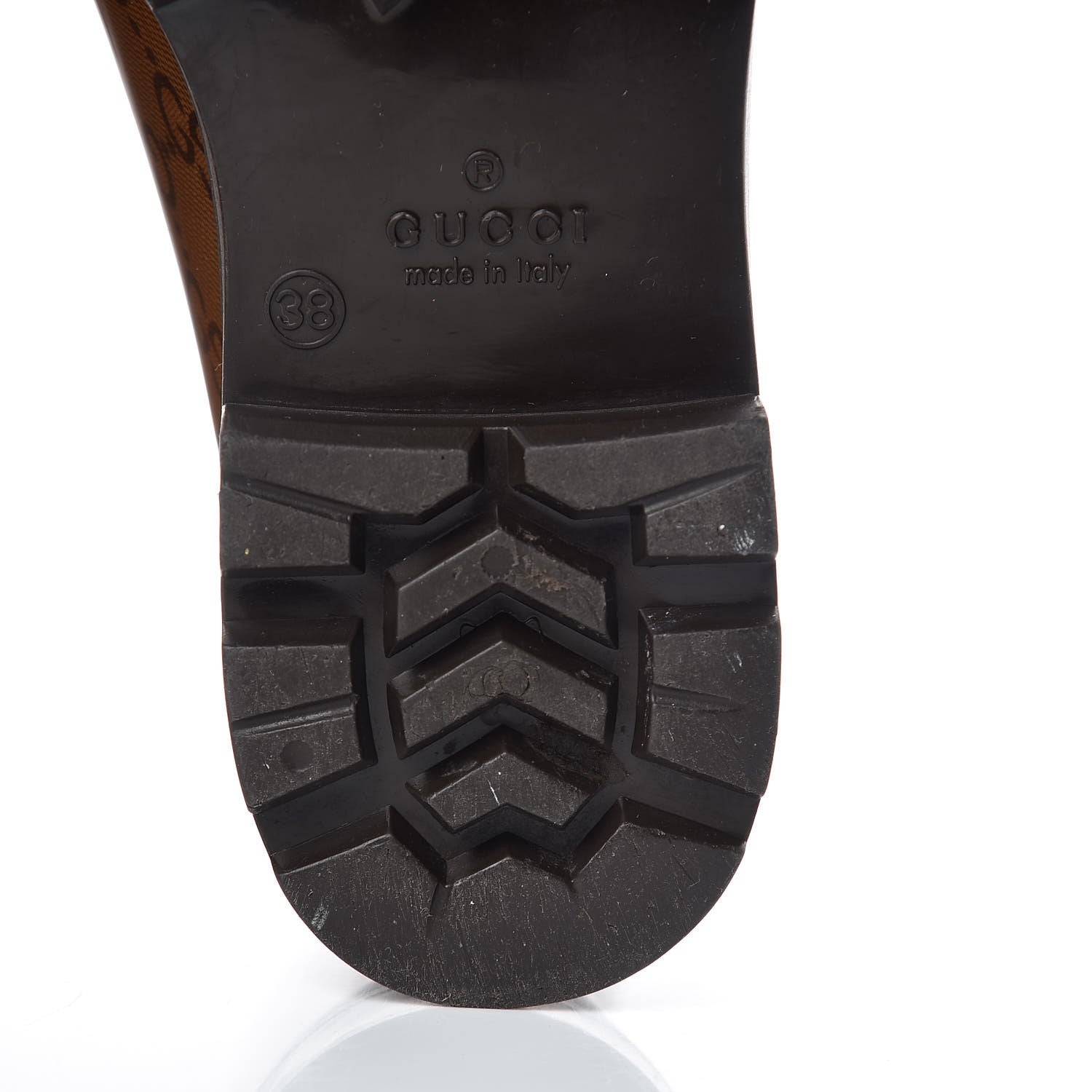 Gucci Rubber Monogram Edinburg Rain Boots 38 Transparent Cocoa 13 of 14
