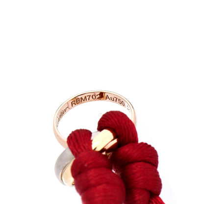 Cartier 18K Pink Yellow White Gold Trinity Cord Bracelet Red 4 of 6