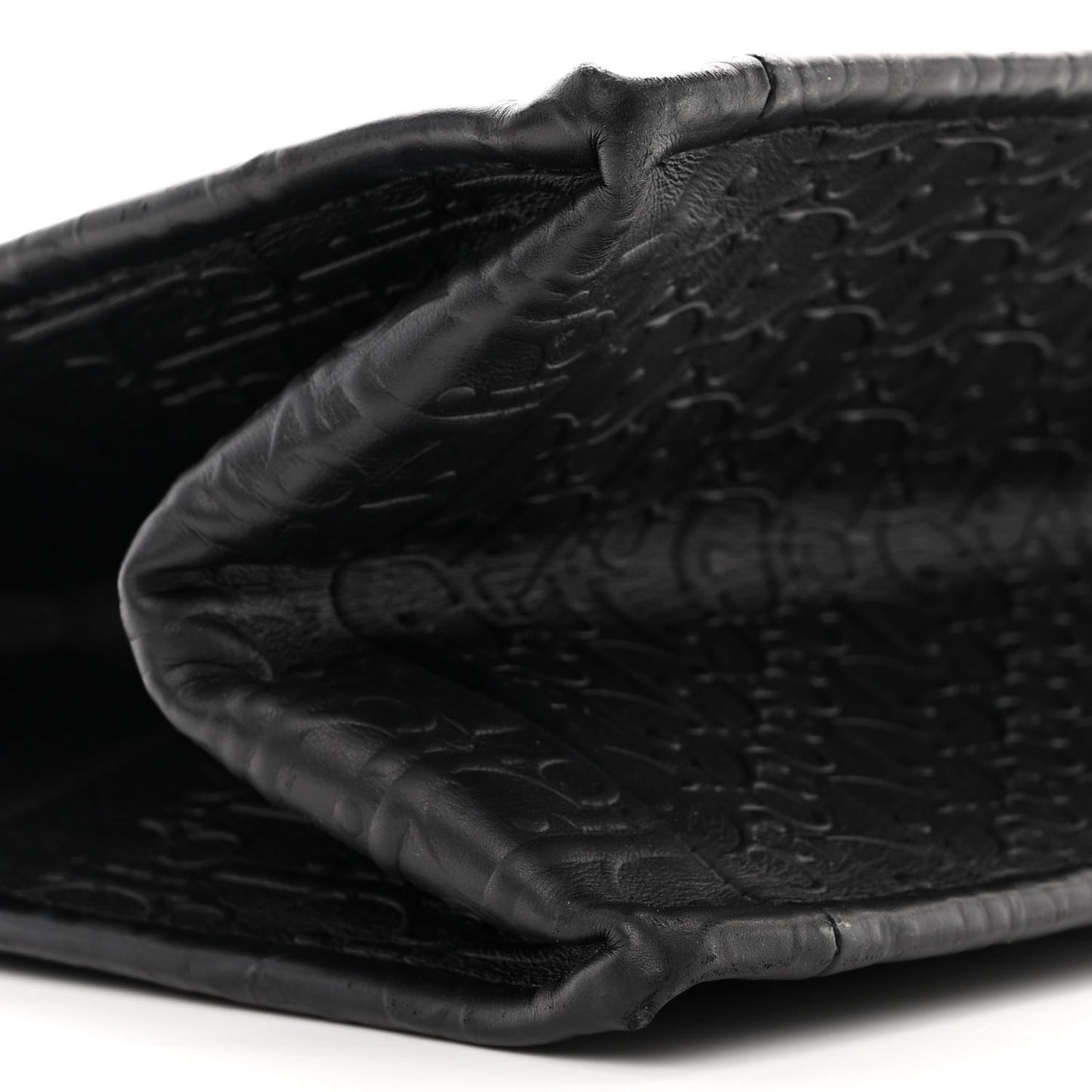 Oblique Calfskin Embossed Large Book Tote Black