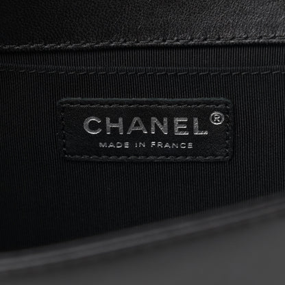 Chanel Lambskin Quilted Bi-Color Medium Boy Flap Black Blue Fonce 6 of 17