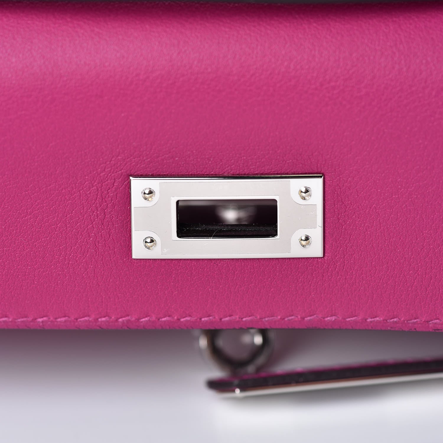 Hermes Swift Kelly Cut Clutch Pochette Rose Pourpre 9 of 22