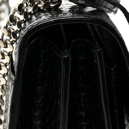 Saint Laurent Calfskin Crocodile Embossed Medium Monogram Sunset Black 9 of 10