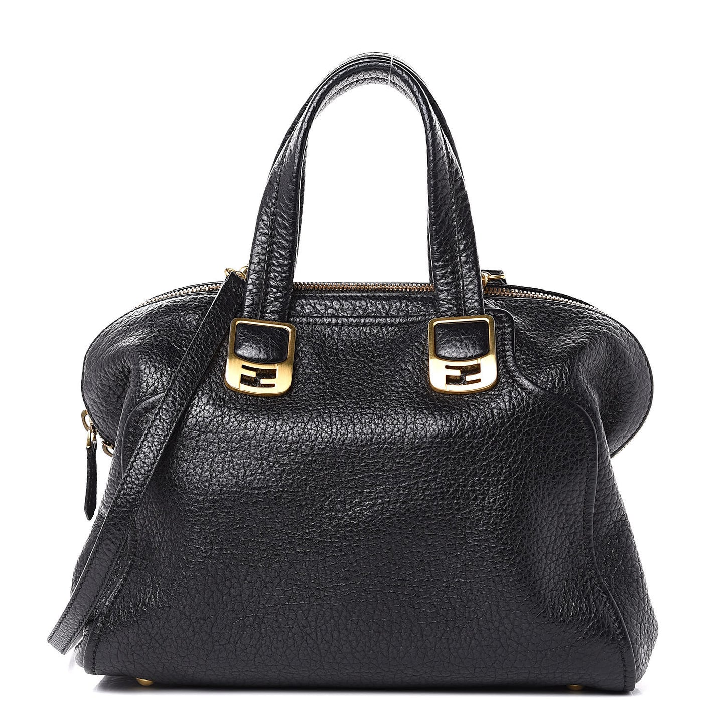 Pebbled Calfskin Small Chameleon Tote Black