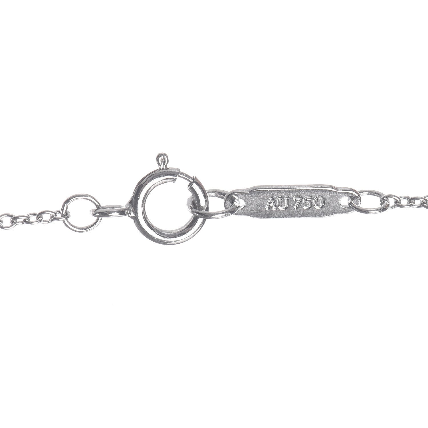 Tiffany 18K White Gold Diamond Fleur De Lis Key Pendant Necklace 6 of 7
