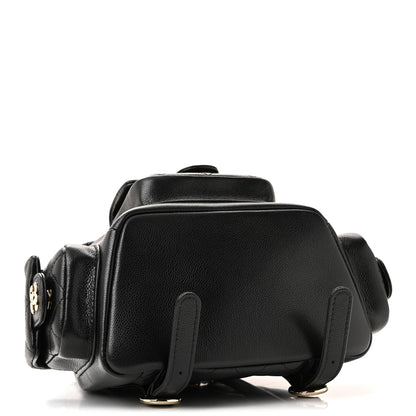 Chanel Shiny Caviar Quilted Small Duma Pockets Drawstring Backpack Black 4 of 12