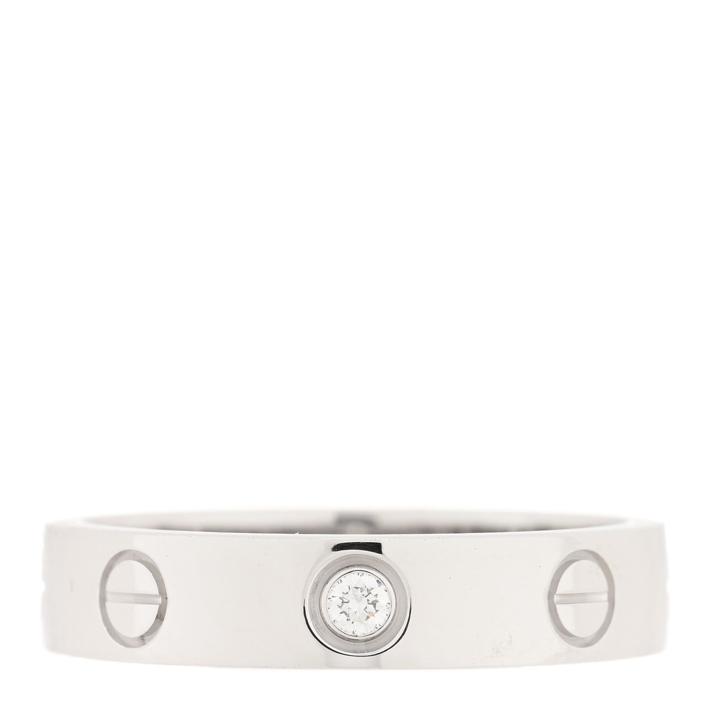 18K White Gold Diamond 4mm LOVE Wedding Band Ring 51 5.75
