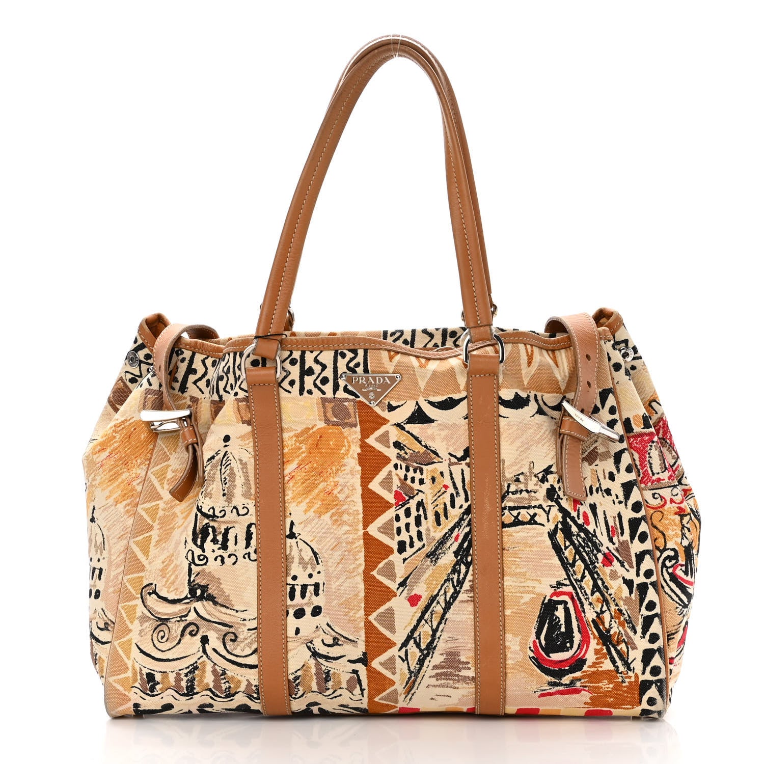 Prada Canvas Canapa Stampata Tote Kaki Venezia 3 of 14
