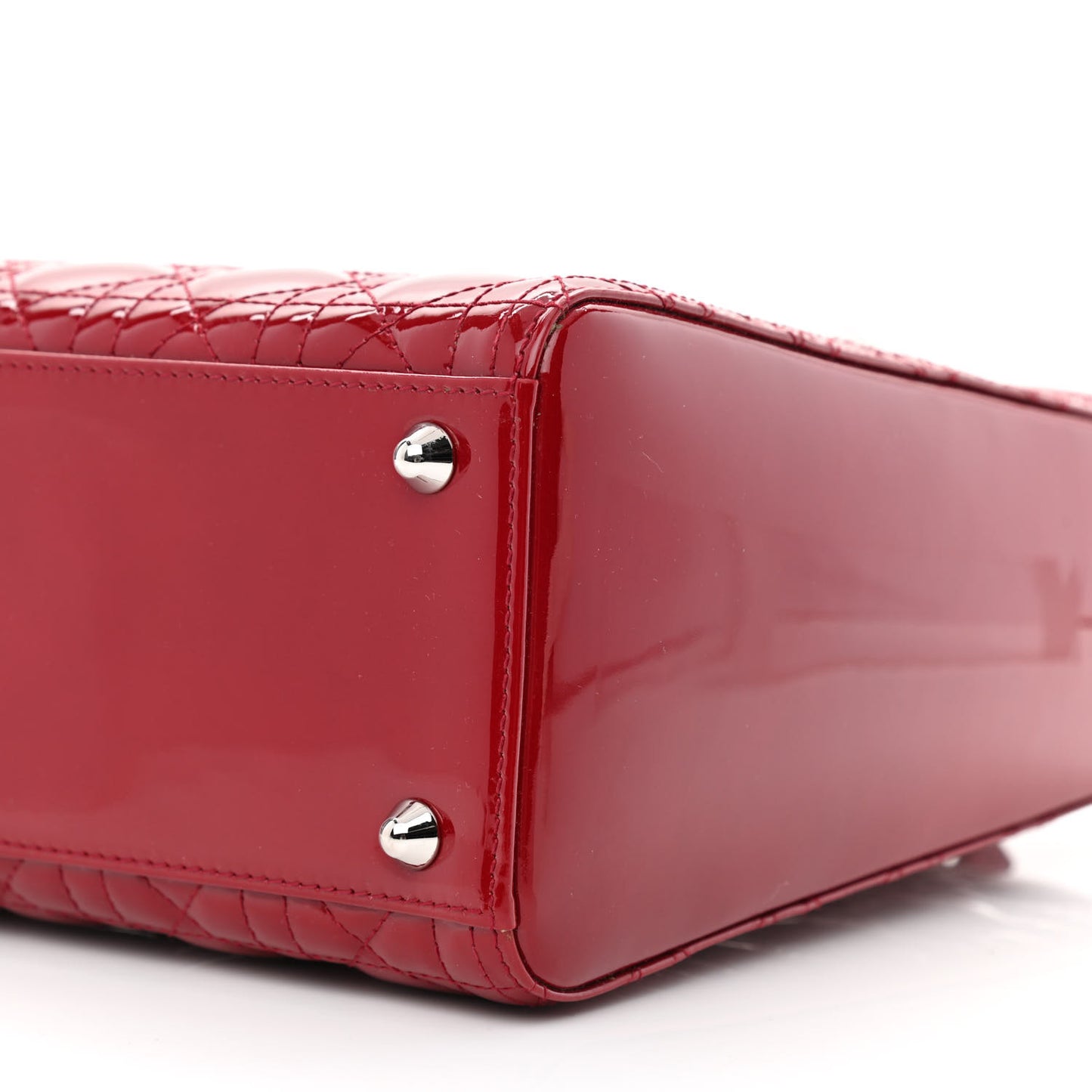 Patent Cannage Large Lady Dior Red