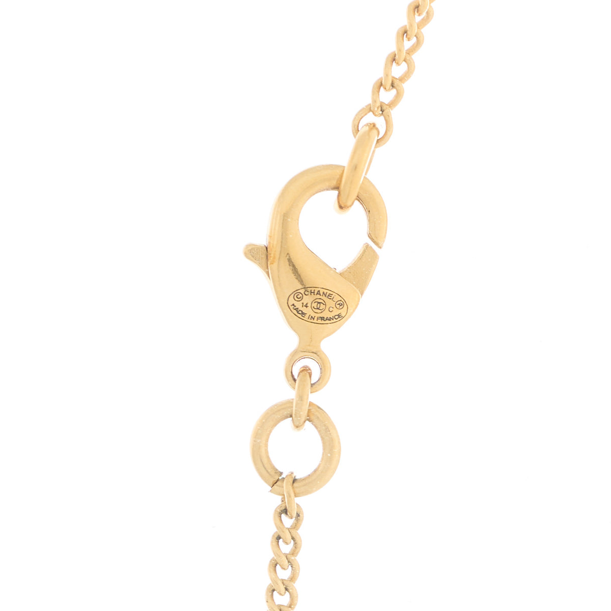 Metal CC Necklace Matte Gold