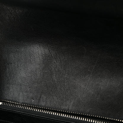 Saint Laurent Calfskin Mixed Matelasse Triquilt Large Monogram Satchel Black 12 of 12