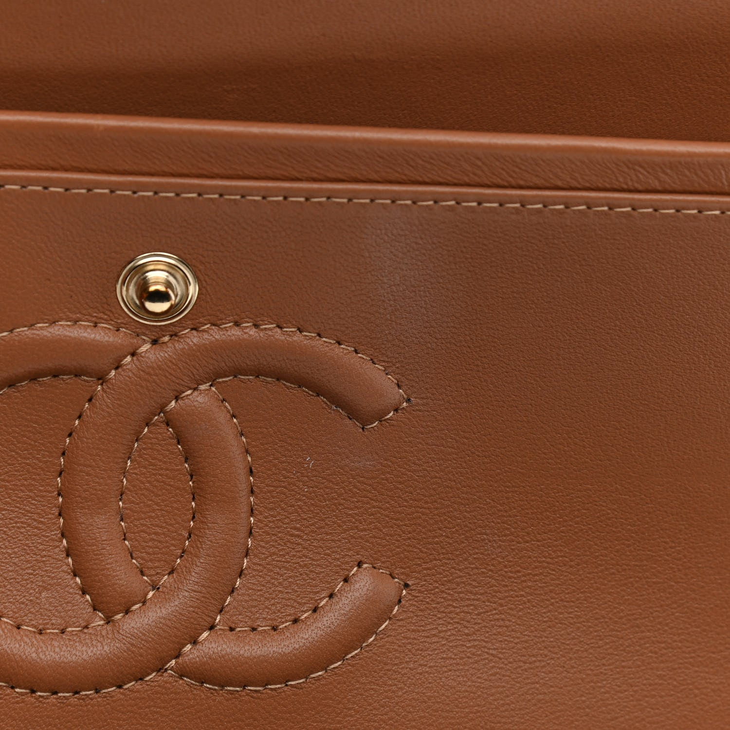 Chanel Lambskin Quilted Small Double Flap Brown 13 of 17