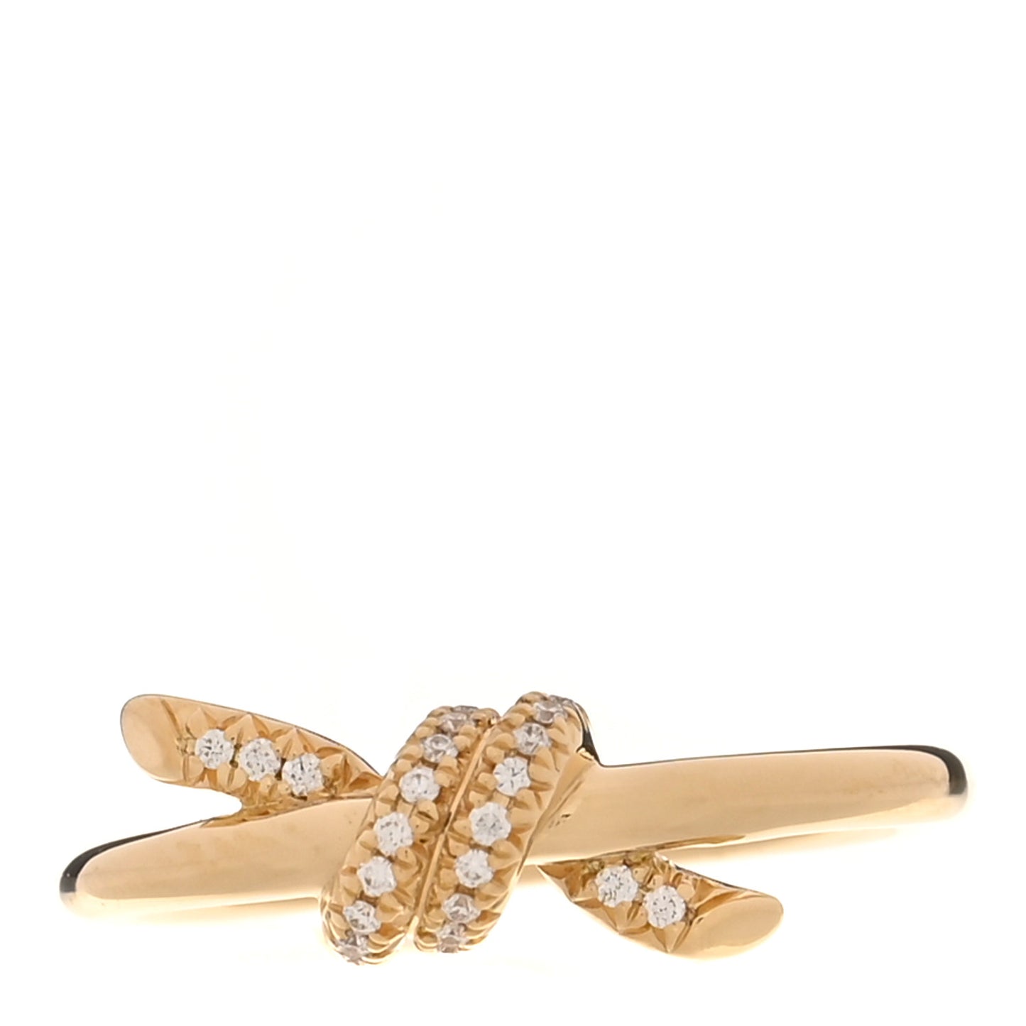 18K Rose Gold Diamond Small Knot Ring 49 5