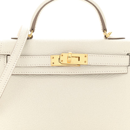 Hermes Chevre Mysore Mini Kelly Sellier 20 Mushroom 8 of 14