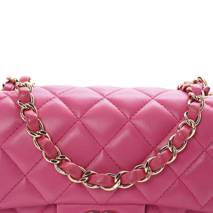 Chanel Lambskin Quilted Mini Rectangular Flap Fuchsia 8 of 11