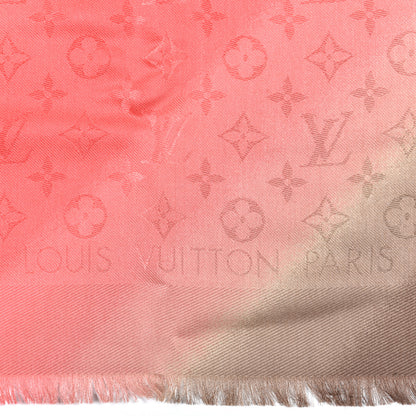 Louis Vuitton Silk Wool Monogram Tie Dye Shawl Rose 2 of 4