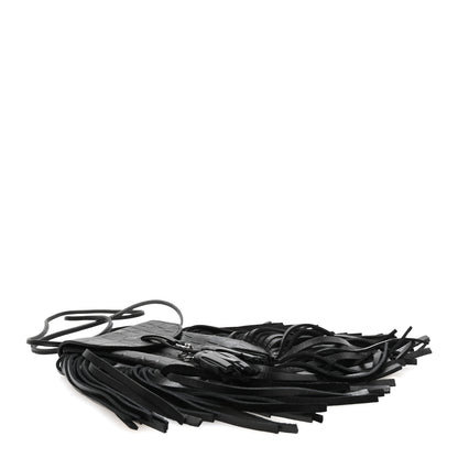 Saint Laurent Suede Fringe Toy Monogram Anita Crossbody Bag Black 4 of 11