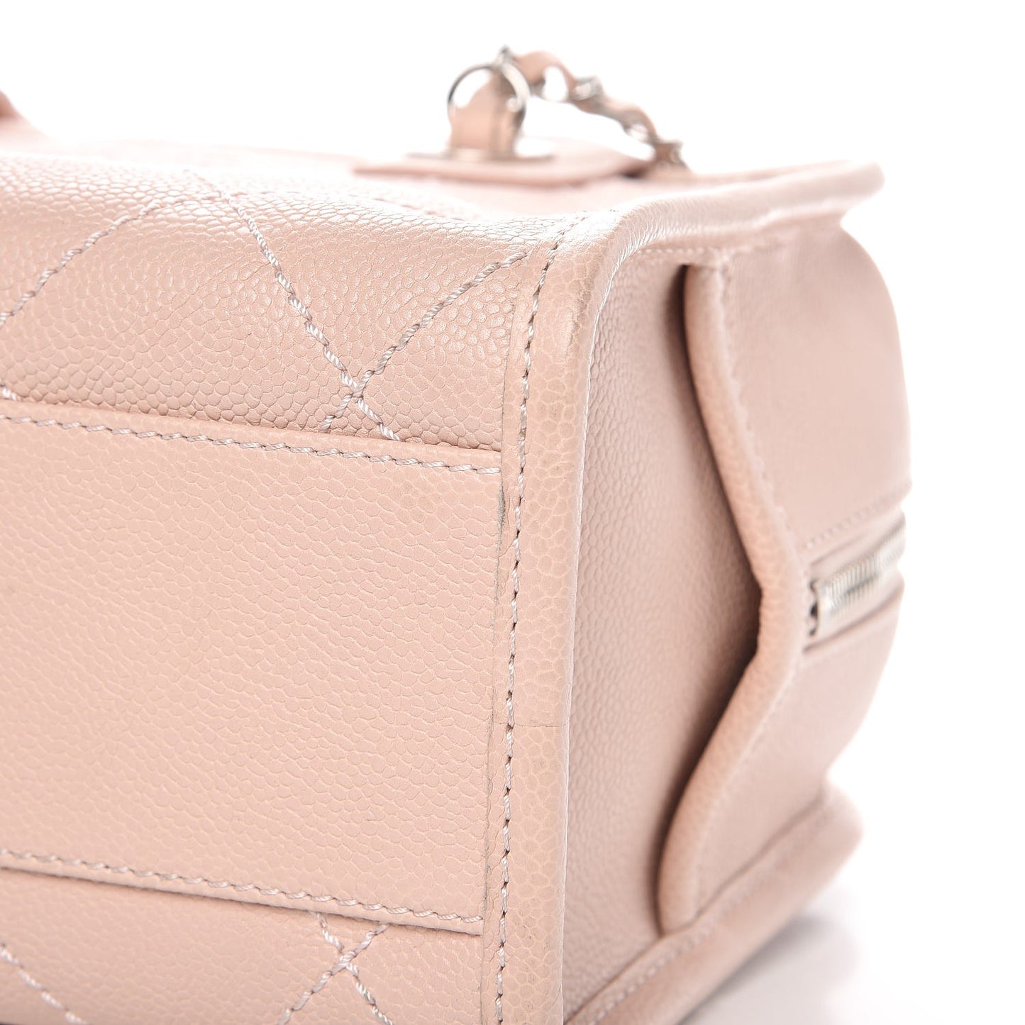 Caviar Quilted Small Deauville Bowling Bag Light Pink
