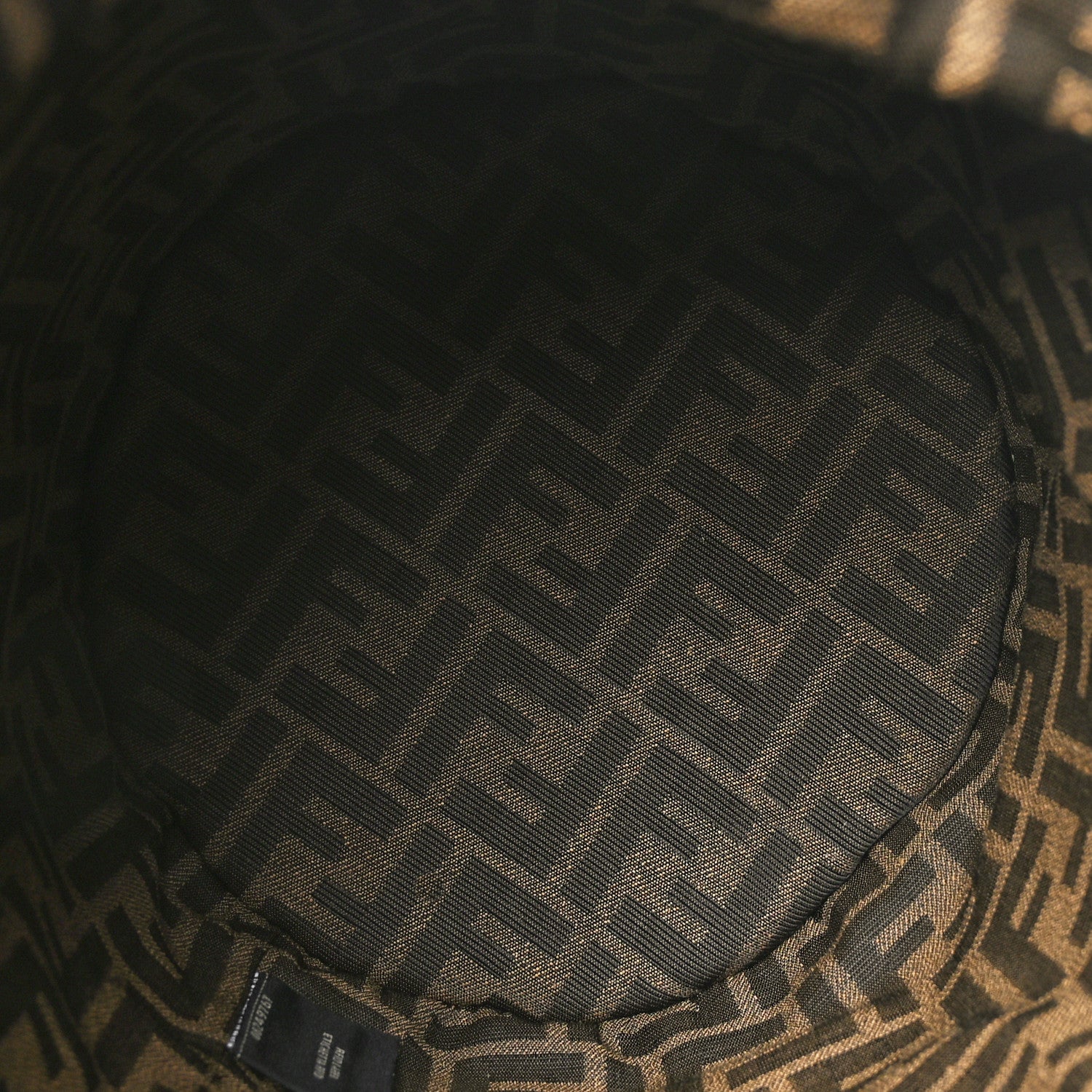 Fendi Paglia Chicco Riso Fabric Jacquard FF 1974 Vitello Grace Mini Step Out Bucket Bag Alchemy Tabacco Brandy 5 of 10